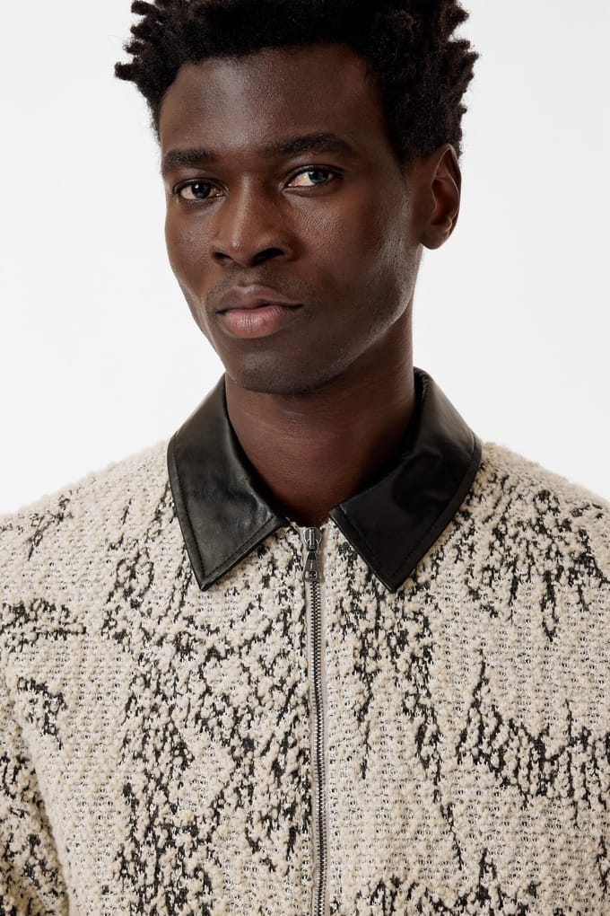 John Varvatos Cordova Regular Fit Collar Jacket In Bou Twine Taglia: S | Bomber Outlet | Uomo