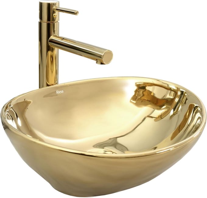 Rea Sofia Gold Opzetwastafel Gouden 41x34,5 cm
