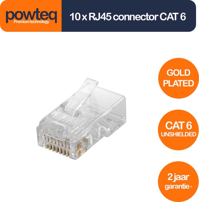 10 x RJ45 connector - Cat 6 - Unshielded - Gold-plated