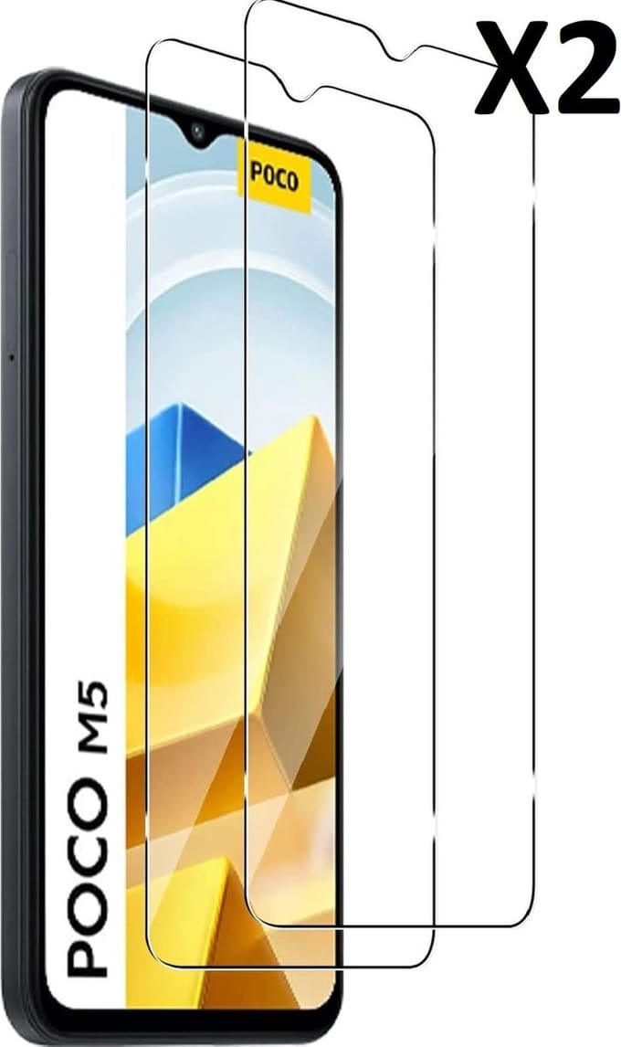 Screenprotector geschikt voor Xiaomi Poco M5 screenprotector Beschermglas 2 pack - Screenprotector geschikt voor Xiaomi Poco M5 screen protector glas