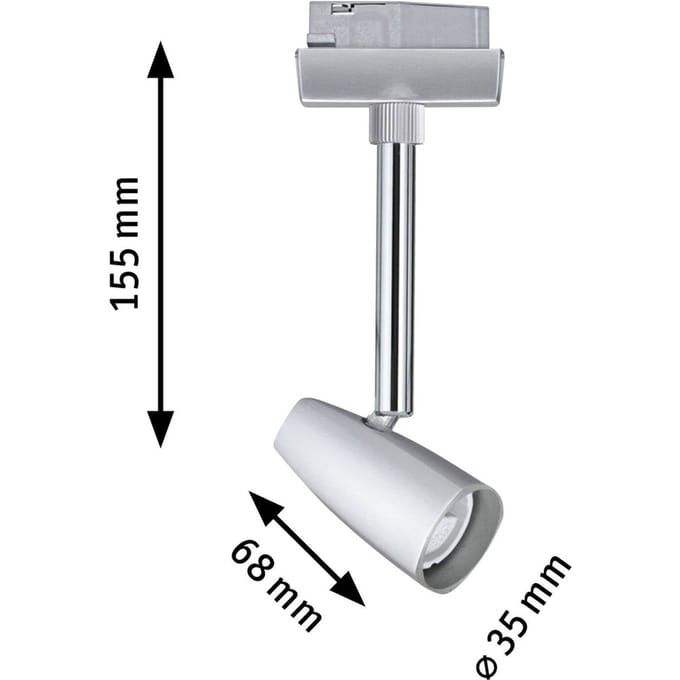 Paulmann Barelli 230V-railsysteem lamp URail GU10 10 W LED Chroom, Chroom (mat)