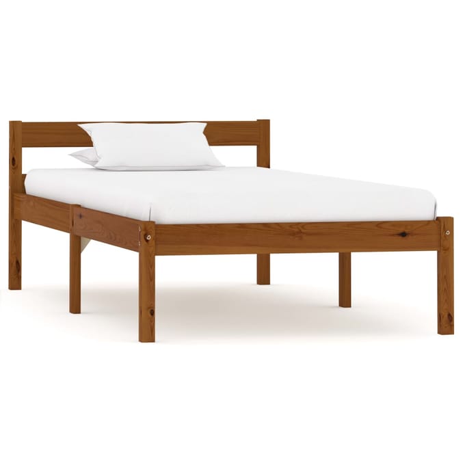 vidaXL - Bedframe - massief - grenenhout - honingbruin - 90x200 - cm
