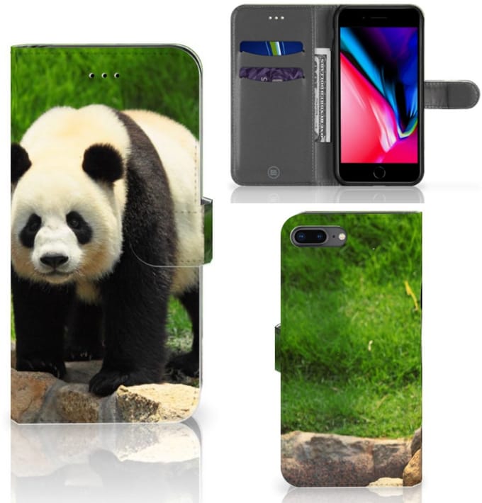Apple iPhone 7 Plus | 8 Plus Telefoonhoesje met Pasjes Panda
