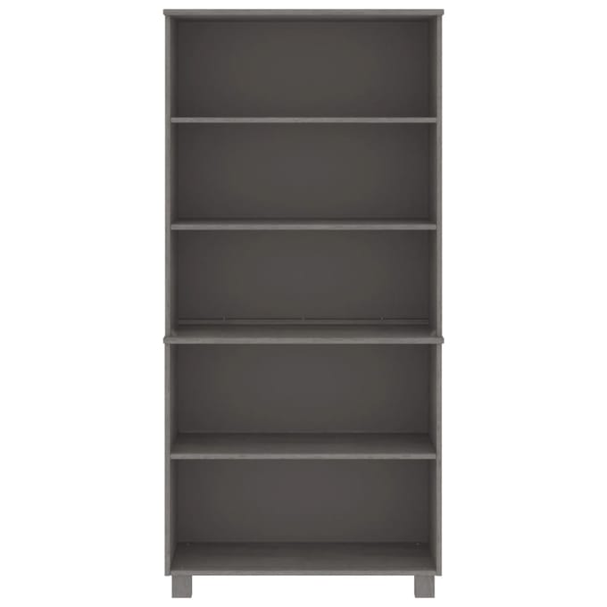 vidaXL - Hoge - kast - HAMAR - massief - grenenhout - lichtgrijs