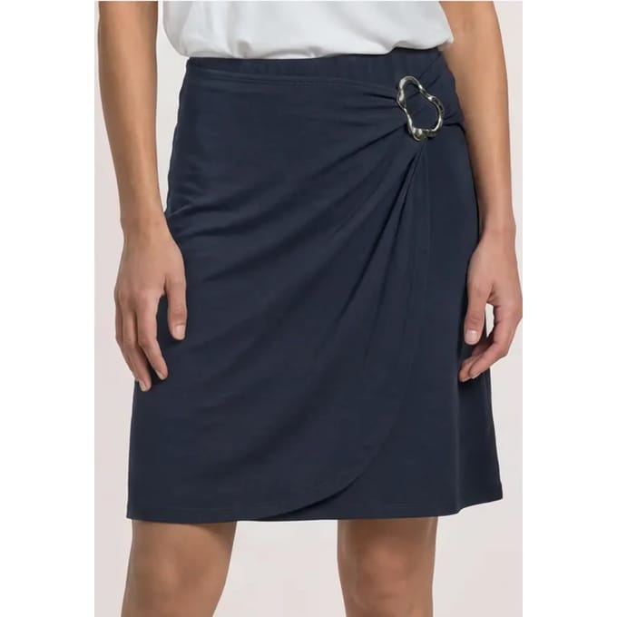 Kniehoge rok met wikkel-look