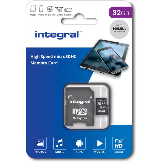 Integral 32GB Micro SDHC V30 100 MB/s - Incl. Adapter