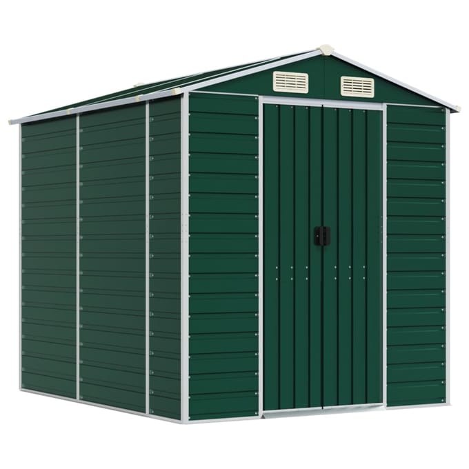 vidaXL - Tuinhuis - Groen - 191x215x198 - cm - Gegalvaniseerd - Staal