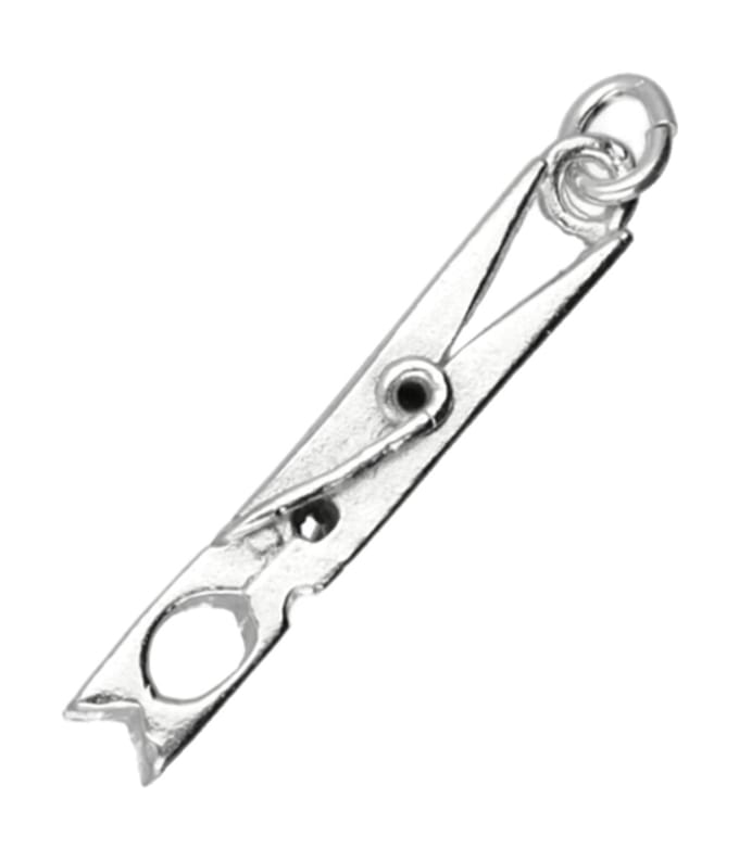 Zilveren wasknijper middel kettinghanger