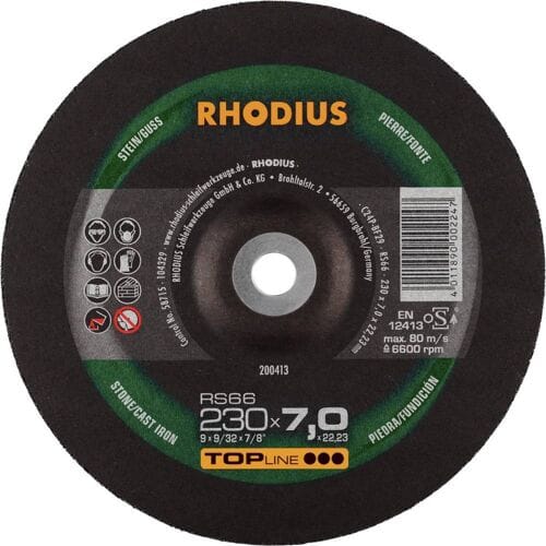 Rhodius 200413 RS66 Afbraamschijf Steen, Gegoten 10 stuk(s)