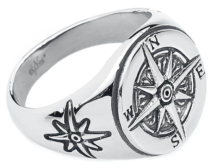 etNox Ring - Compass - voor Mannen - standaard