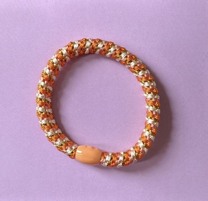 Yehwang-Haar-Elastiekje-Haaraccessoire-Oranje-Glitter