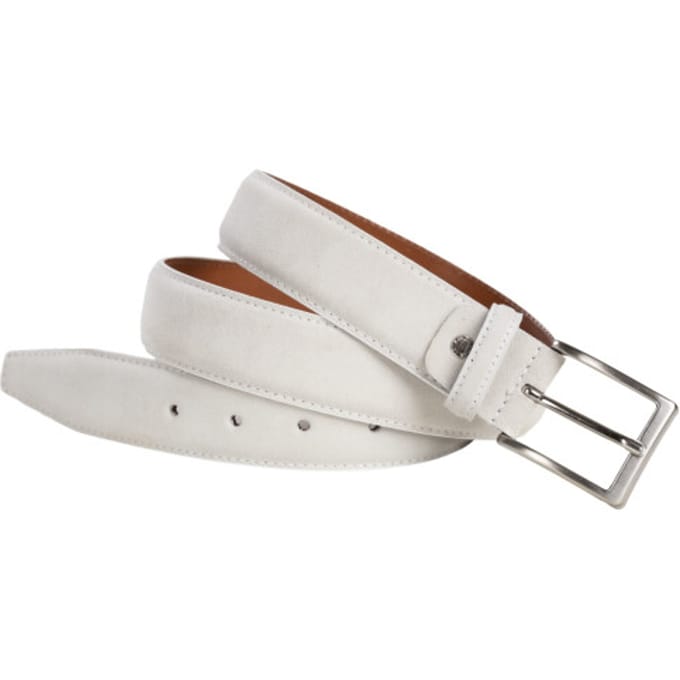 Officine Napoli 2035 Bianco W000 Riem Wit Suede Uniseks - Wit - 95 CM