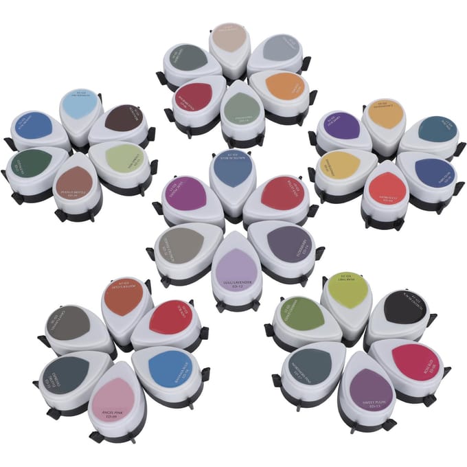 36 Pièces Tampons Encreurs Ensemble Forme Goutte DIY Portable Coloré Art Peinture Tampon Accessoires gray