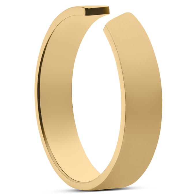 5 mm Gepolijste, verstelbare ring van 14K-vergulde 925 sterling zilver