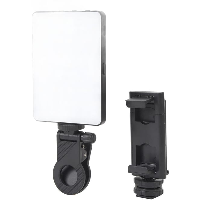 Webcam Licht 3 Kleurtemperatuur Traploos Dimmen 3000K tot 9900K Type C Opladen Clip Invullicht