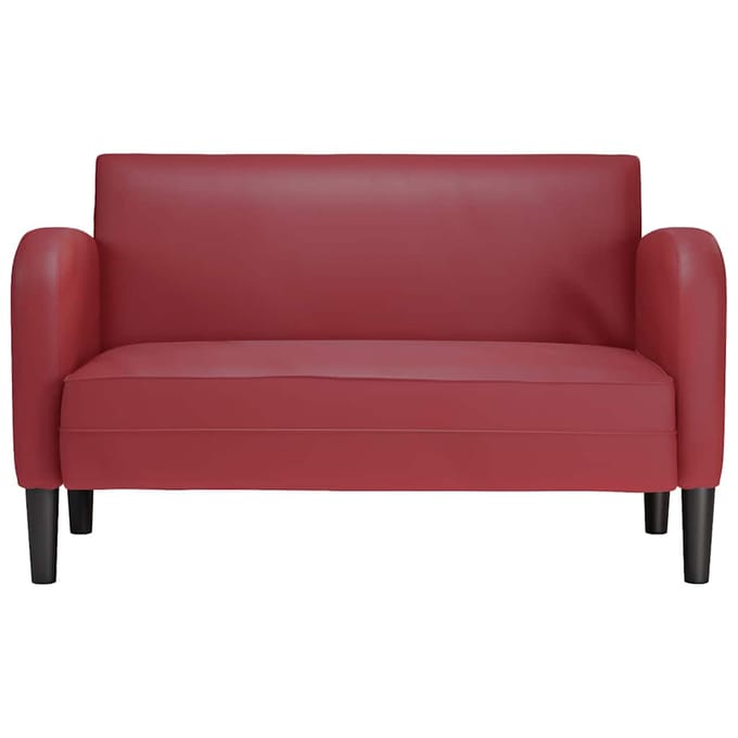 vidaXL - Loveseat - bank - 110 - cm - kunstleer - wijnrood
