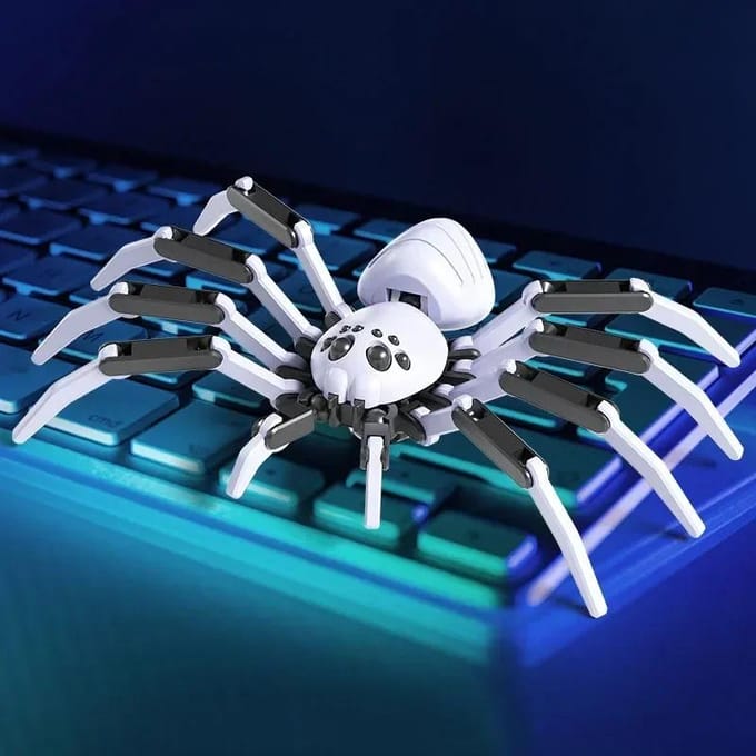 Robot Mobile Multi-Articulé Araignée Jouets Imprimés en 3D Avec Ventouse Cadeau Outil de Décompression de Noël blanc