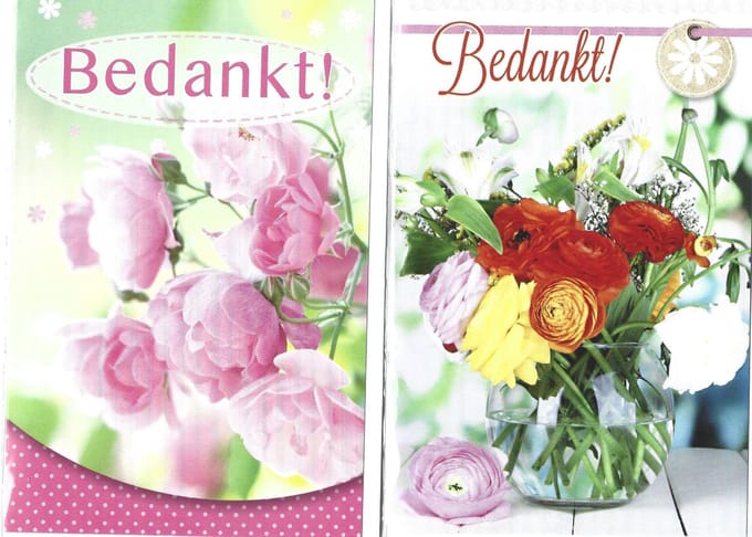 Wenskaart bedankt 8 stuks
