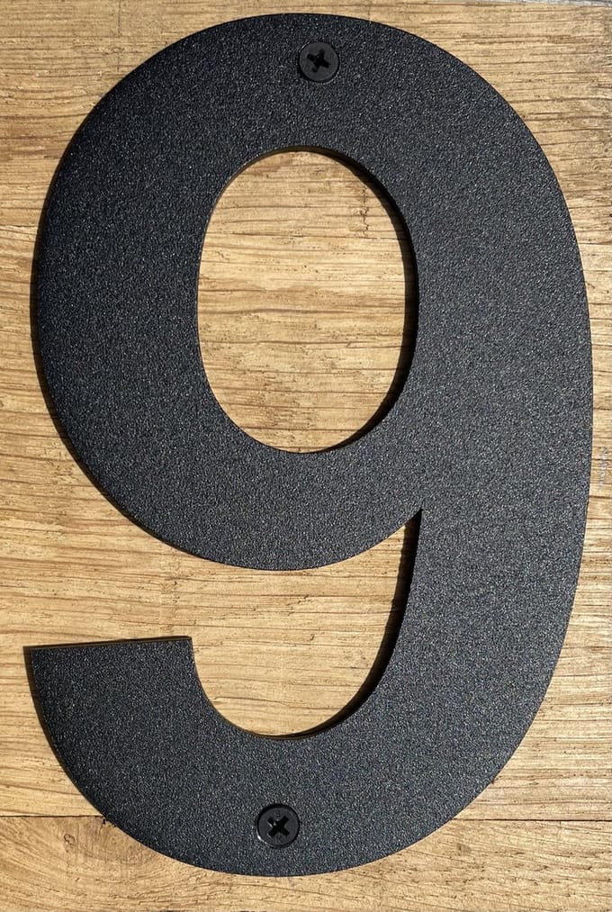 17cm stalen huisnummer 9 zwart