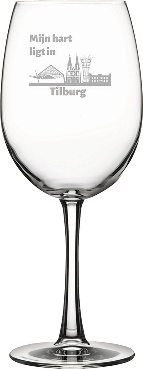 Gegraveerde Rode wijnglas 46cl Tilburg