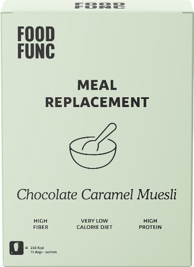 Foodfunc | Maaltijd Muesli | Chocolate Caramel | 7 x 47 gram | No Junk Just Func