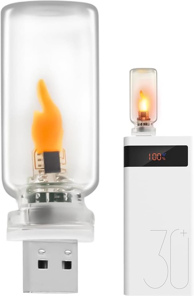 USB Sfeerlamp - Compacte Verlichting - Auto Interieur - Vlamloos LED Effect - 22 x 64 cm - Transparant
