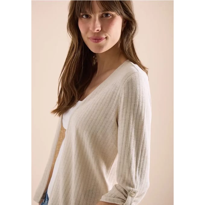 Vest met 3/4 mouwen in een gebreide look