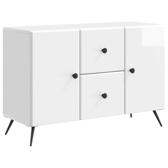 vidaXL - Dressoir - met - lade - Hoogglans - Wit - 89 - x - 34,5 - x - 60 - cm - Bewerkt - hout