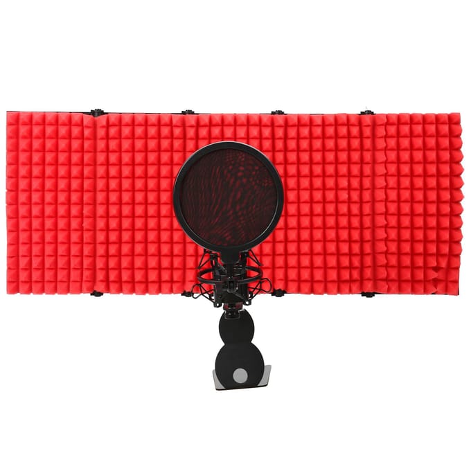 Microfoon Isolatieschild VijfDeurs Ruisreductie Opvouwbare Microfoon Geluidsabsorberende Cover voor