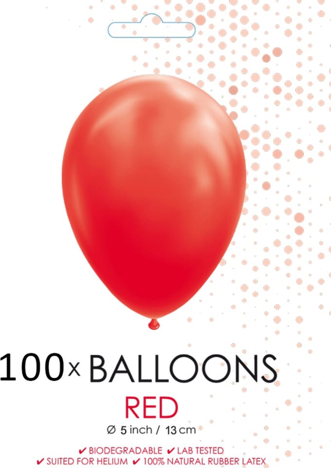 Kleine 5 inch ballonnen rood 100 stuks.