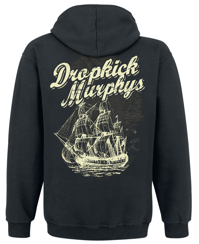 Dropkick Murphys Trui met capuchon - Scully Skull Ship - M tot 3XL - voor Mannen - zwart