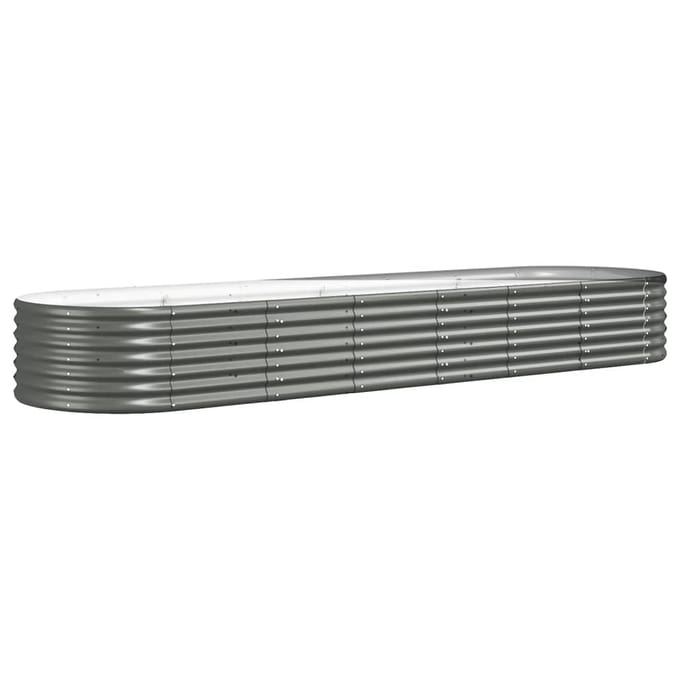 vidaXL - Plantenbak - 296x80x36 - cm - gegalvaniseerd - staal - grijs