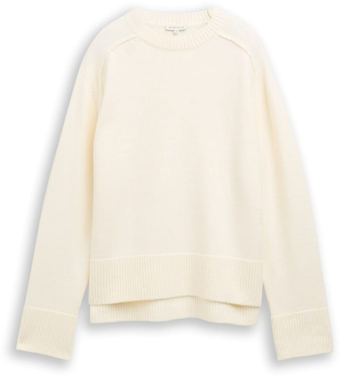 Tom Tailor - Losvallende gebreide trui - Maat L - Whisper White