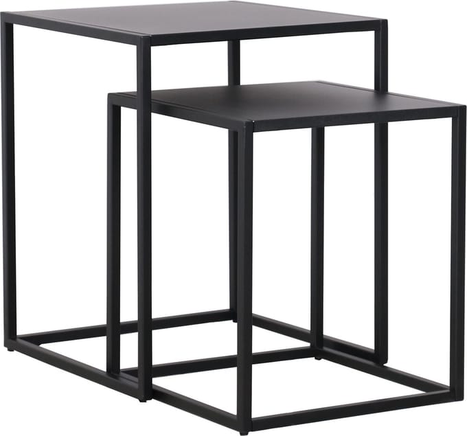 Bijzettafel Vejen set van 2 zwart mat