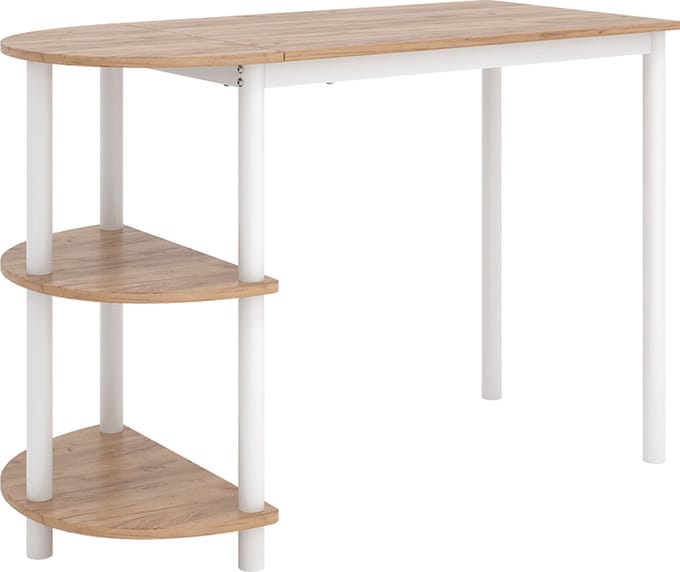 Vicco Freetown Keukentafel – 110 x 50 cm met open vakken Eik goud/wit