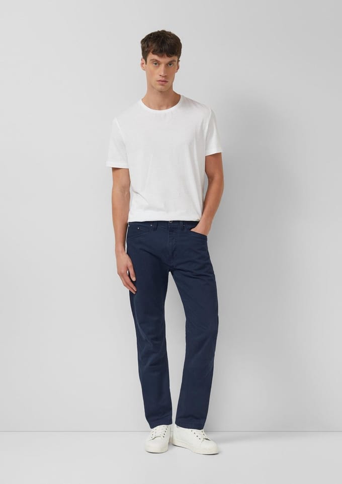 Workwear broek met rechte pijpen van gewassen stretchkatoen s.Oliver