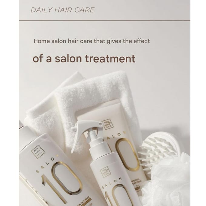 Mise-en-scène Salon 10 Proteïne Haarbehandeling voor Ernstig Beschadigd Haar, 2 x 250ml gray