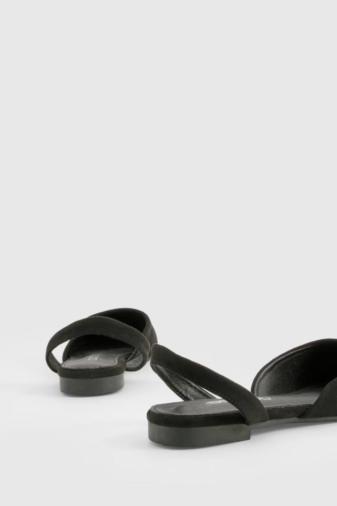 boohoo Dames Slingback Puntige Flats | Zwart | Maat: 36