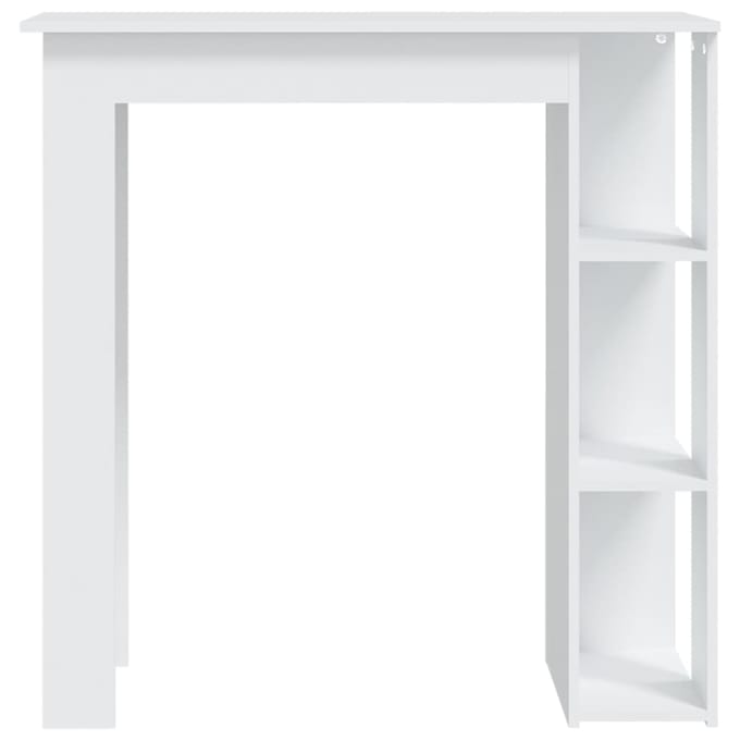 vidaXL - Bartafel - met - schap - 102x50x103,5 - cm - bewerkt - hout - wit