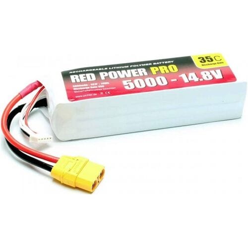 Red Power LiPo accupack 14.8 V 5000 mAh Aantal cellen: 4 35 C Softcase XT90