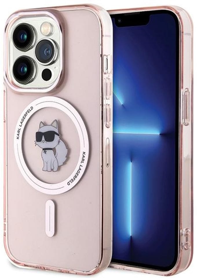Karl Lagerfeld Choupette - Hoesje - iPhone 15 Pro - MagSafe - Roze