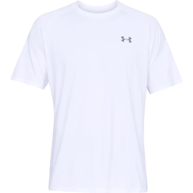 Under Armour UA Tech 2.0 SS Tee-WHT Heren Sportshirt - Wit - Overcast Grijs