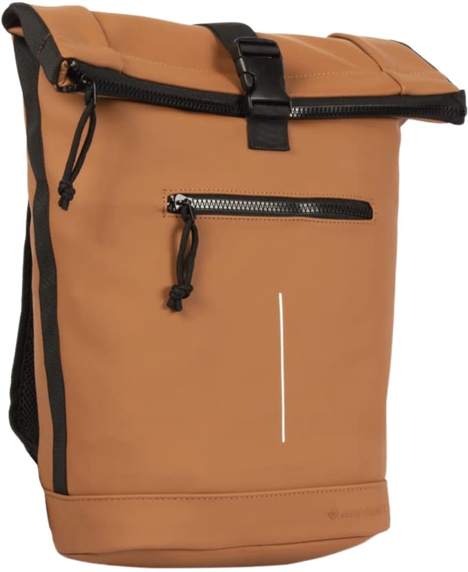 New Rebels Mart New York Cognac 21L Rugtas Rolltop Waterafstotend Laptop 15.6