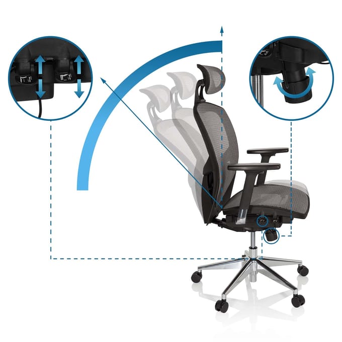 hjh office Venus One - Bureaustoel - Zilvergrijs