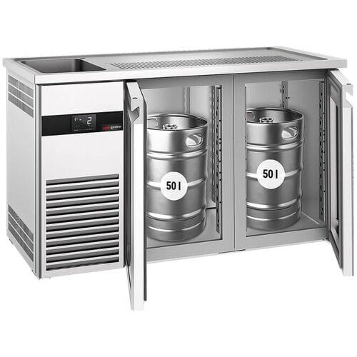 GGM Gastro Bierkoeling PREMIUM - 1550x700mm - 2 glazen deuren zilver