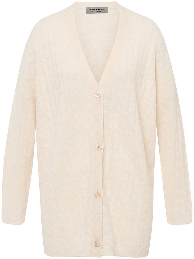 Lang vest 100% kasjmier Van Peter Hahn beige