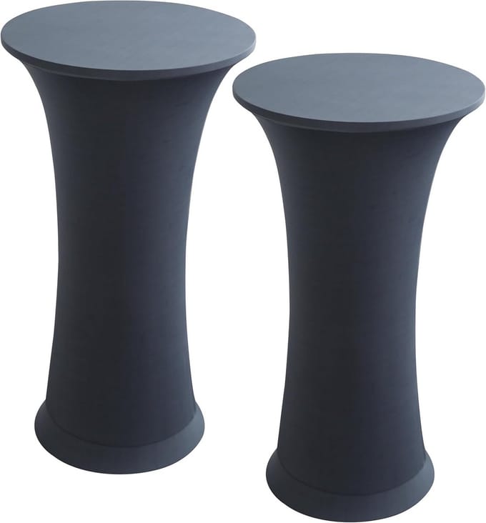 Set van 2 Elastische Statafelhoezen voor Ronde Tafels Ø 80-85 cm - Donkergrijs