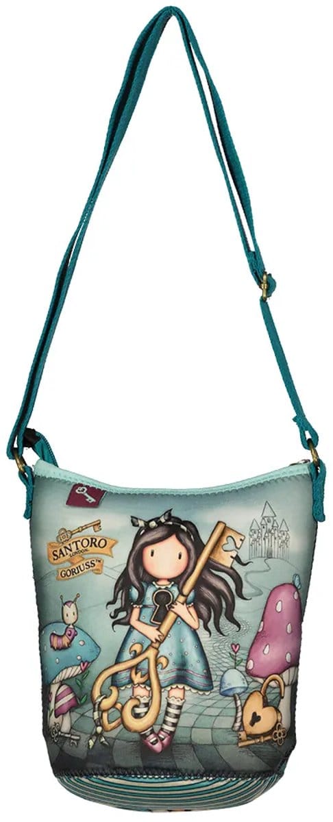 Schoudertas Gorjuss Curiosity Grijs Groen (19.5 x 18.8 x 11 cm)