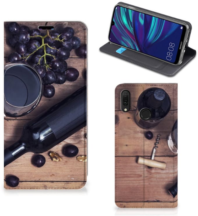 Huawei Y7 hoesje Y7 Pro (2019) Flip Style Cover Wijn