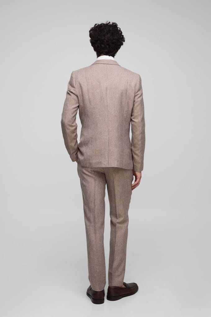 Slim Fit Single Breasted Suit Jacket | Brown | Size Medium